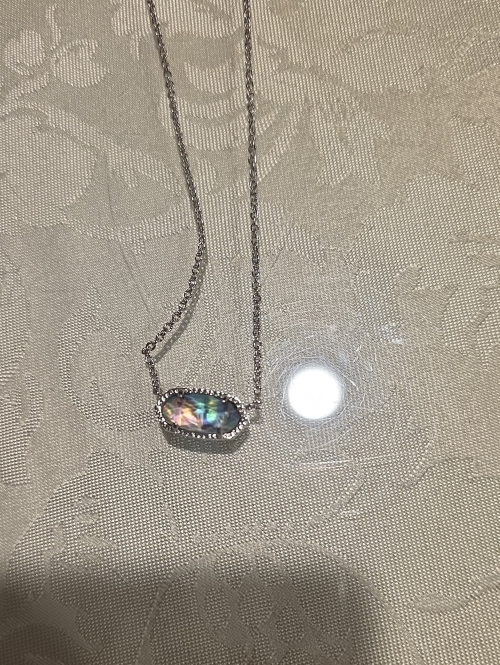 Kendra Scott Iridescent Elise Necklace - Silver with Multicolor Sheen - Picture 3 of 10